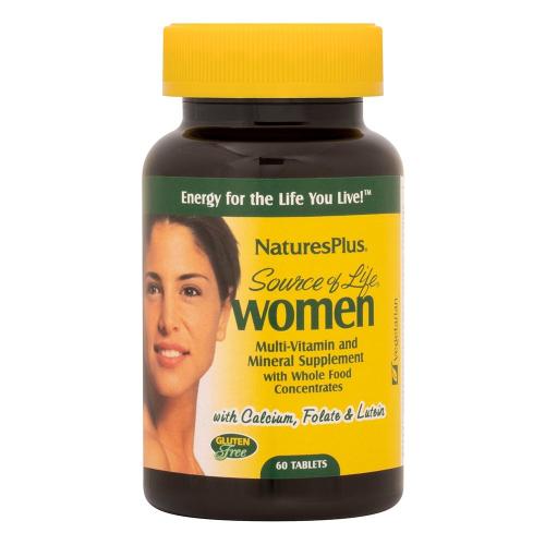 Natures Plus Source of Life Women Multi-Vitamin Συμπλήρωμα Διατροφής Ειδικά Σχεδιασμένο για το Γυναικείο Οργανισμό 60tabs